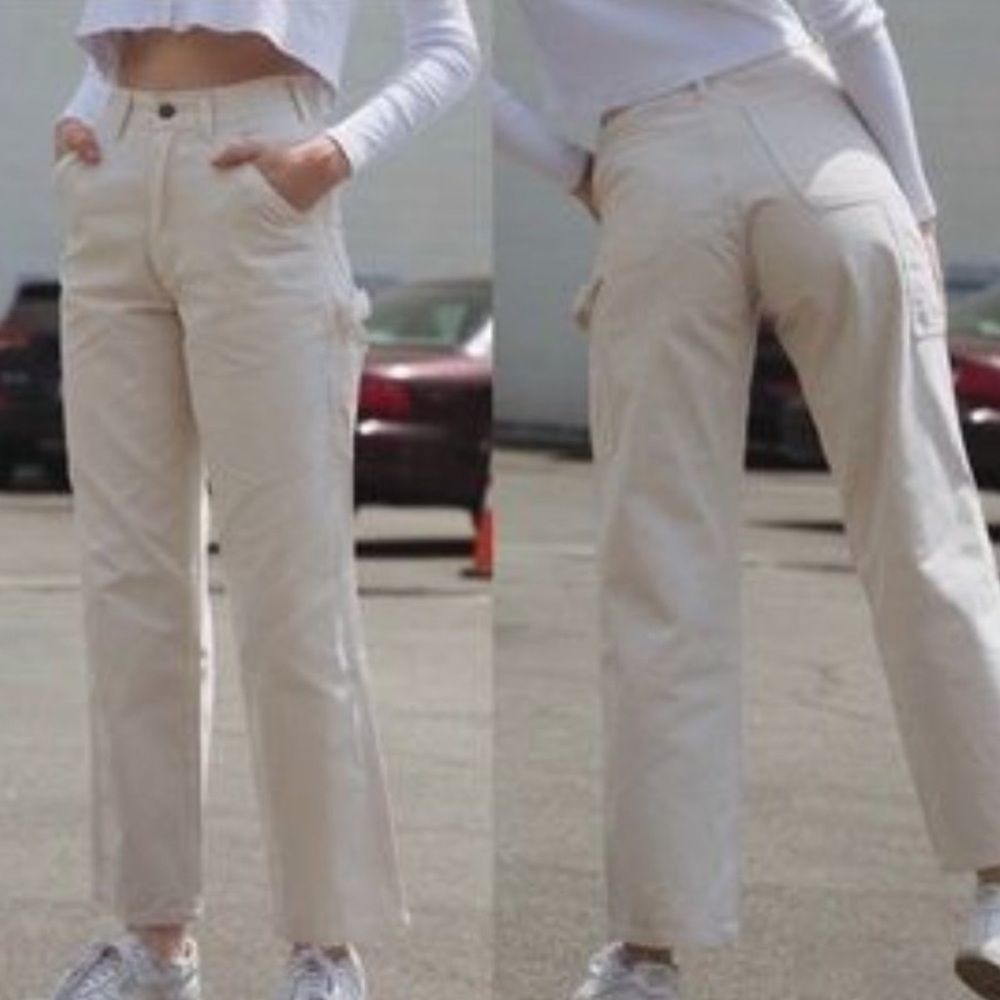 J.Galt Shanghai Brandy Melville XS/S beige cargo pants ankle high waisted euc